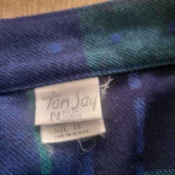 Tan Jay Vintage Blue & Green Plaid Skirt - Picture 5 of 9